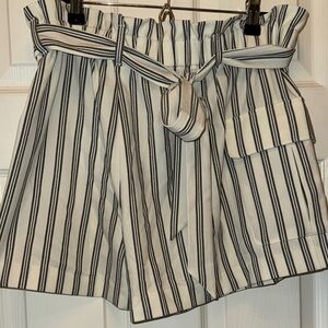 LOFT Striped Cargo Shorts with Tie Belt